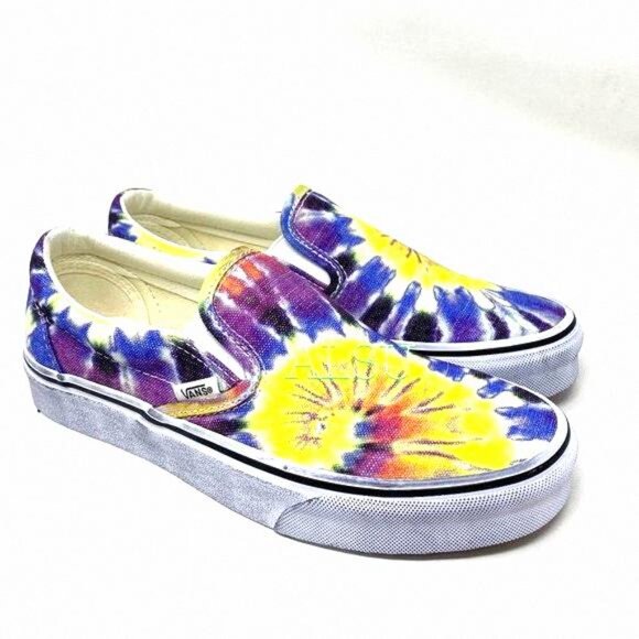 💖MEGA SALE💖VANS Vans Classic Slip On Washed VN0A4U3819X Men Canvas Tie-Dye - Picture 2 of 9